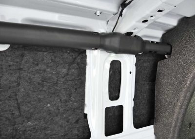AutoPly insulation kit floor installation in Mercedes-Benz Sprinter 170 cargo van showing precision-cut sound deadening panels